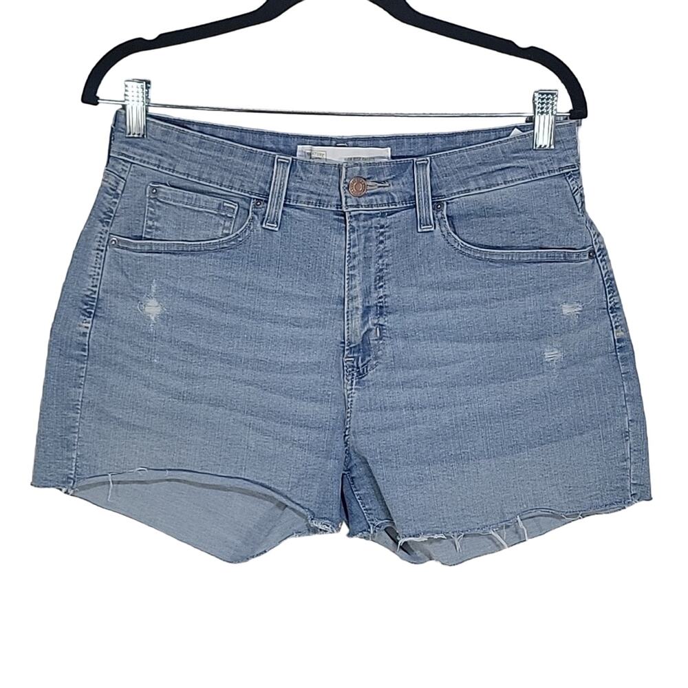 Levi's Hi-Rise Shorts, Women's Size 10, Slight Distressing, Light Wash